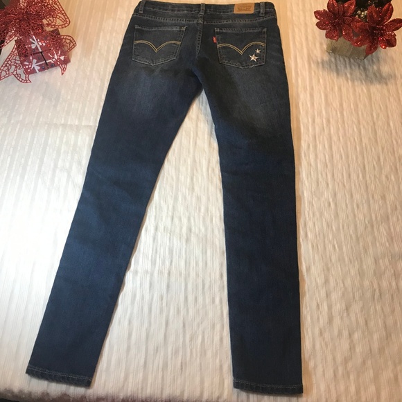 Girls Levis Skinny Jeans With Stars - Size 16 Reg - Picture 5 of 8